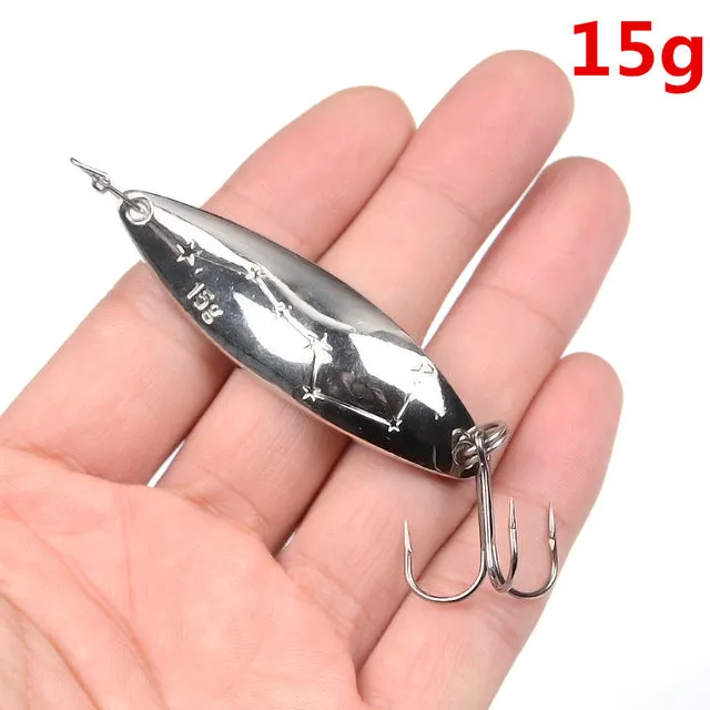 10g 15g 20g 25g Silver Gold Fishing Lure Spoon Mustad Hooks High Quality Surface Plating Good for Freshwater Saltwater Fishing