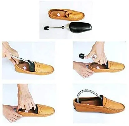 4 Pairs | Plastic Shoe Tree Stretcher Shaper Black Adjustable Length for Men