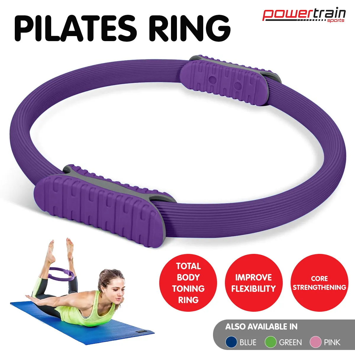 40cm Pilates Ring EVA Foam Handles Yoga Exercise Band