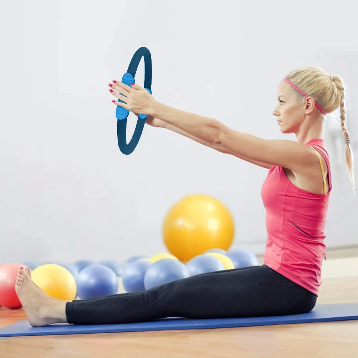 40cm Pilates Ring with Foam Handles for Core Strengthening