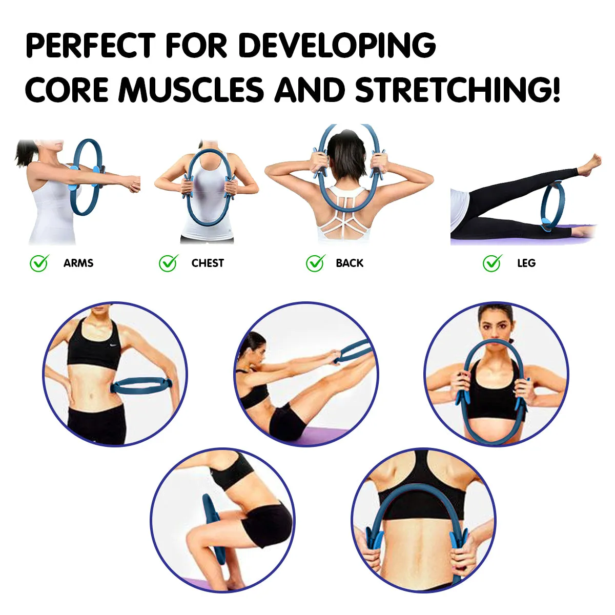 40cm Pilates Ring with Foam Handles for Core Strengthening