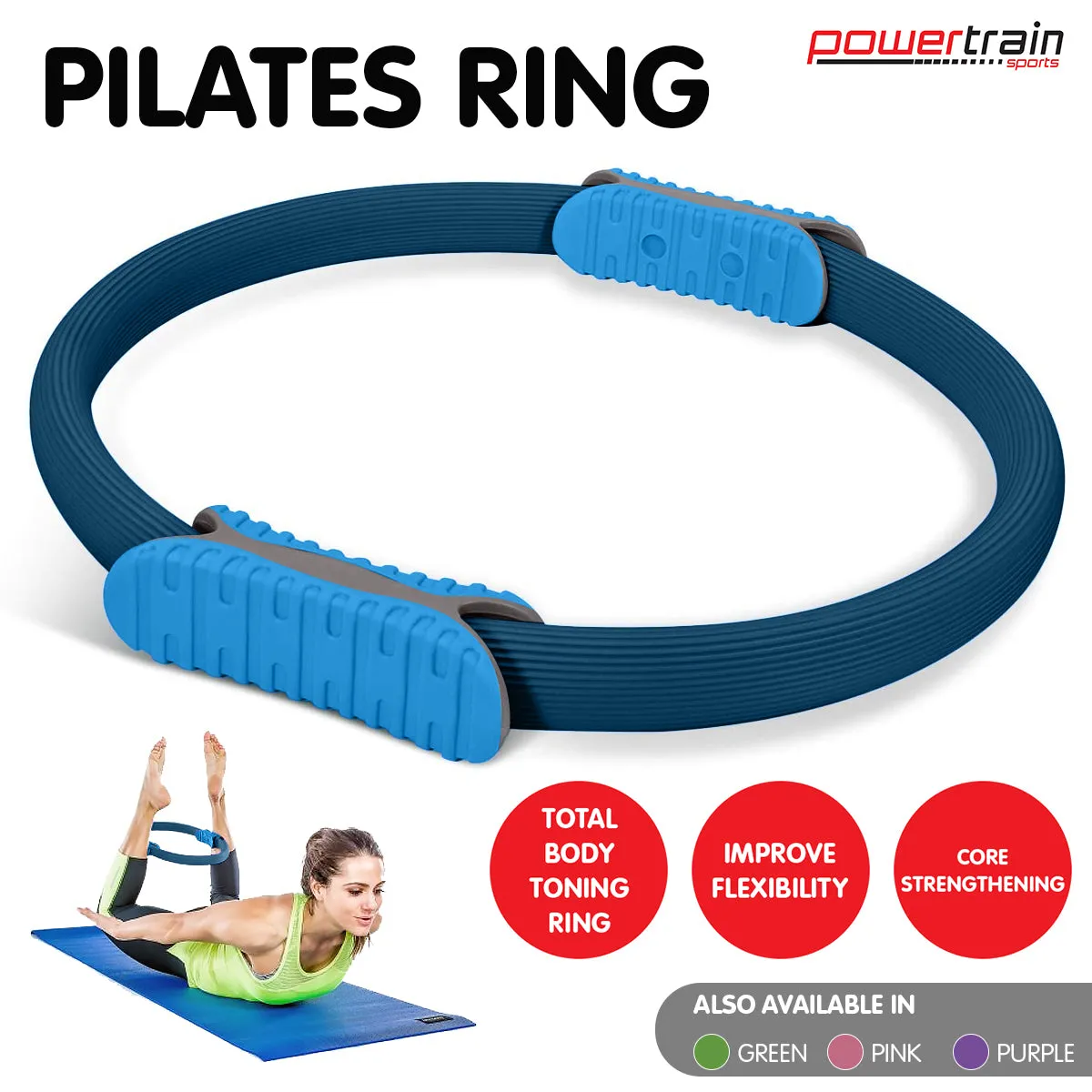 40cm Pilates Ring with Foam Handles for Core Strengthening