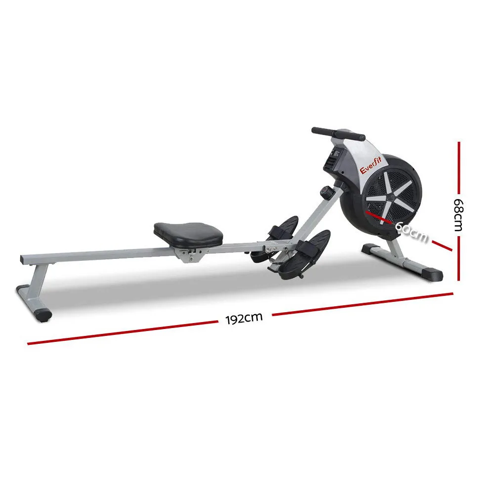 8-Level Air Resistance Rowing Machine, LCD, Foldable - Everfit