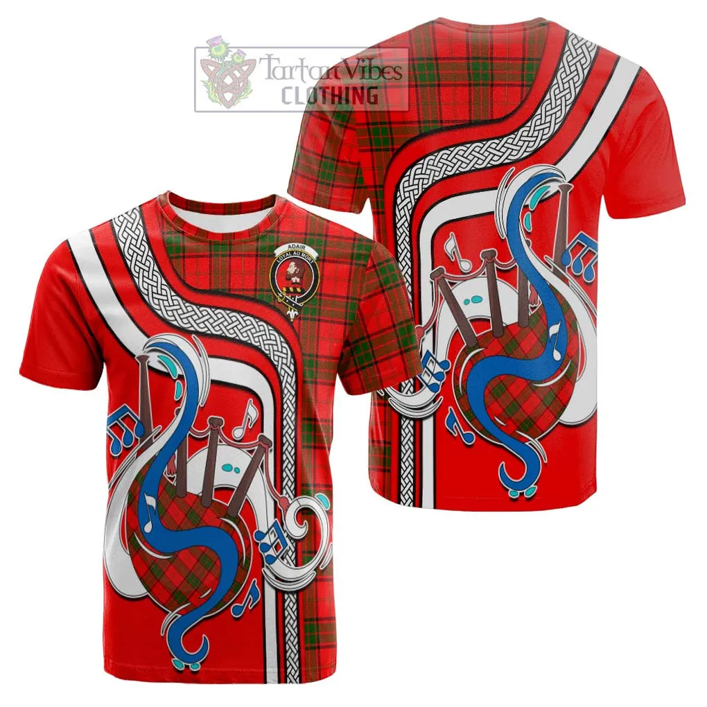 Adair Tartan Cotton T-shirt with Epic Bagpipe Style