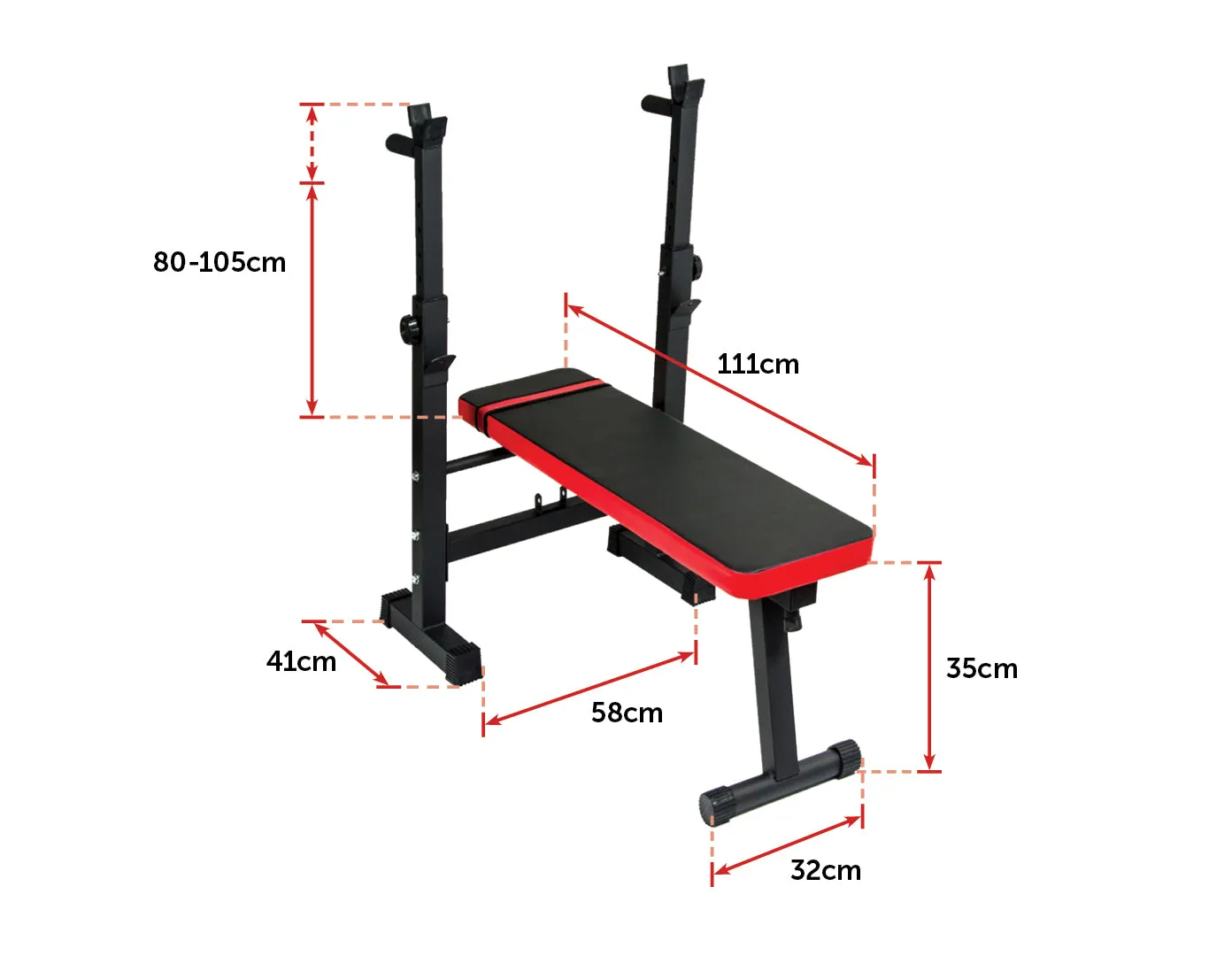 Adjustable Folding Flat Weight Bench with 200kg Capacity