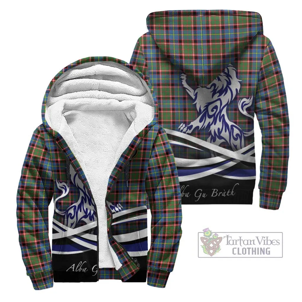 Aikenhead Tartan Sherpa Hoodie with Alba Gu Brath Regal Lion Emblem