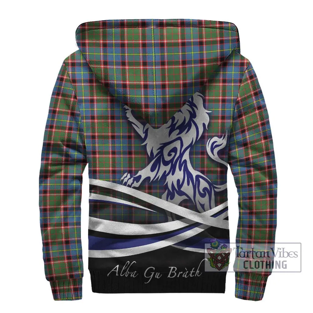 Aikenhead Tartan Sherpa Hoodie with Alba Gu Brath Regal Lion Emblem