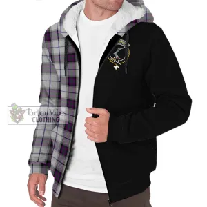 Alexander of Menstry Dress Tartan Sherpa Hoodie with Family Crest and Half Of Me Style