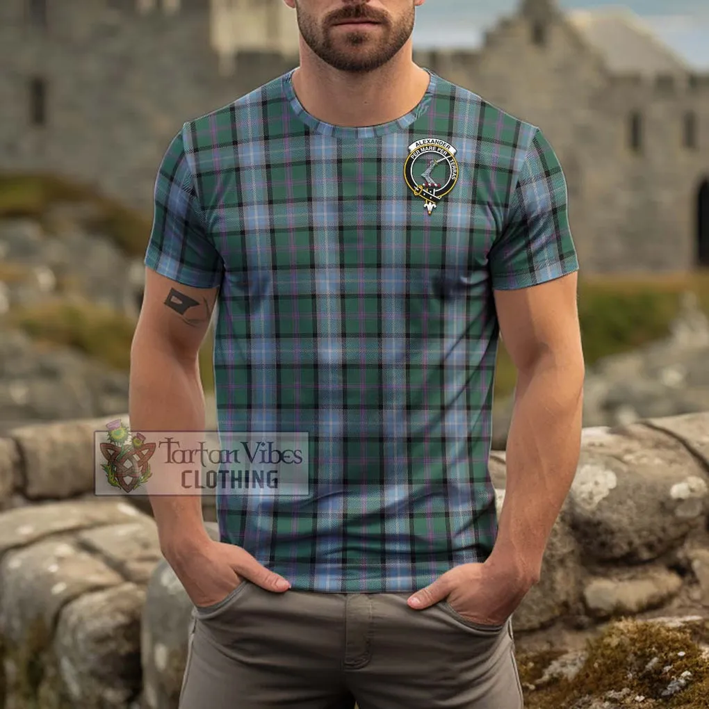 Alexander of Menstry Hunting Tartan Cotton T-Shirt with Family Crest