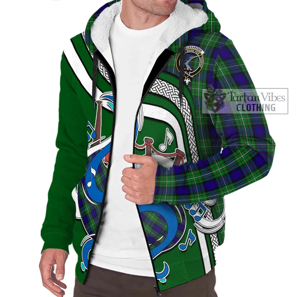 Alexander Tartan Sherpa Hoodie with Epic Bagpipe Style