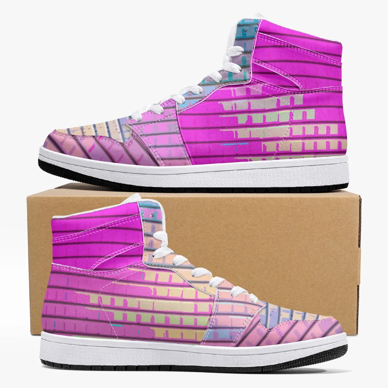 Almost Pink - Macr.in (High-Top Leather Sneakers)