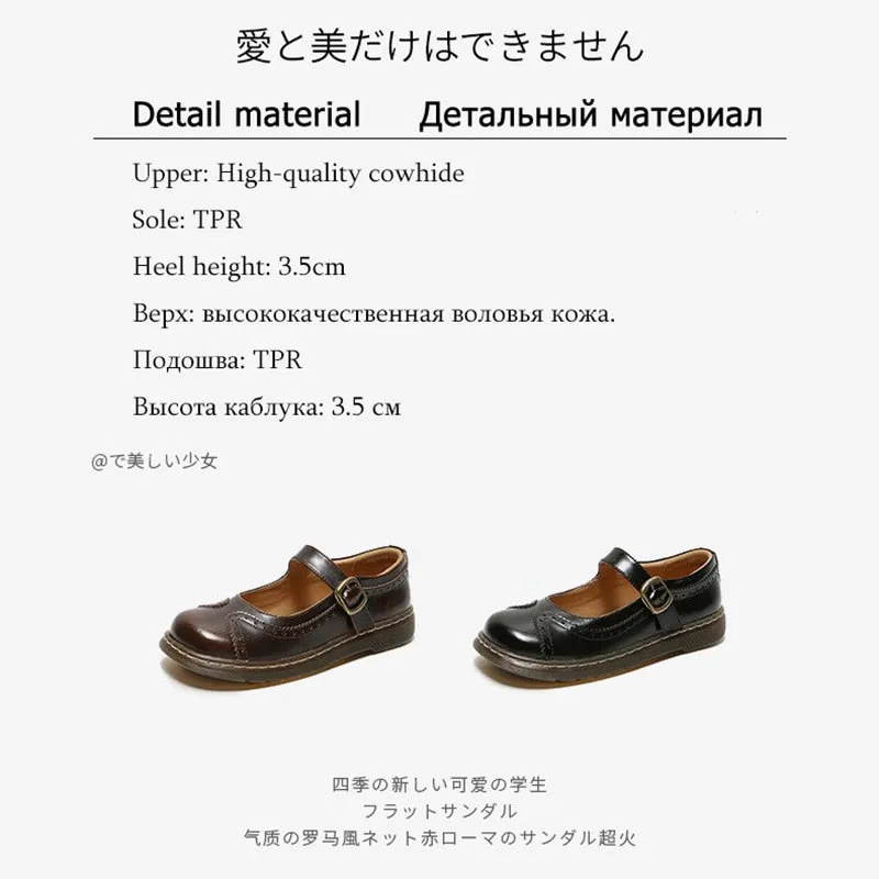 Amozae--Graduation Gift Big Sale 2024 New Spring and Autumn Soft Girl Japanese Mary Jane Shoes Literary Flat Women's Shoes College Style Lolita Single Shoes