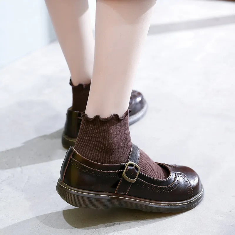 Amozae--Graduation Gift Big Sale 2024 New Spring and Autumn Soft Girl Japanese Mary Jane Shoes Literary Flat Women's Shoes College Style Lolita Single Shoes