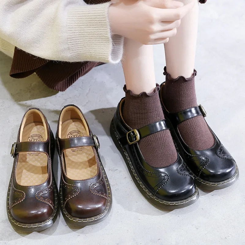 Amozae--Graduation Gift Big Sale 2024 New Spring and Autumn Soft Girl Japanese Mary Jane Shoes Literary Flat Women's Shoes College Style Lolita Single Shoes