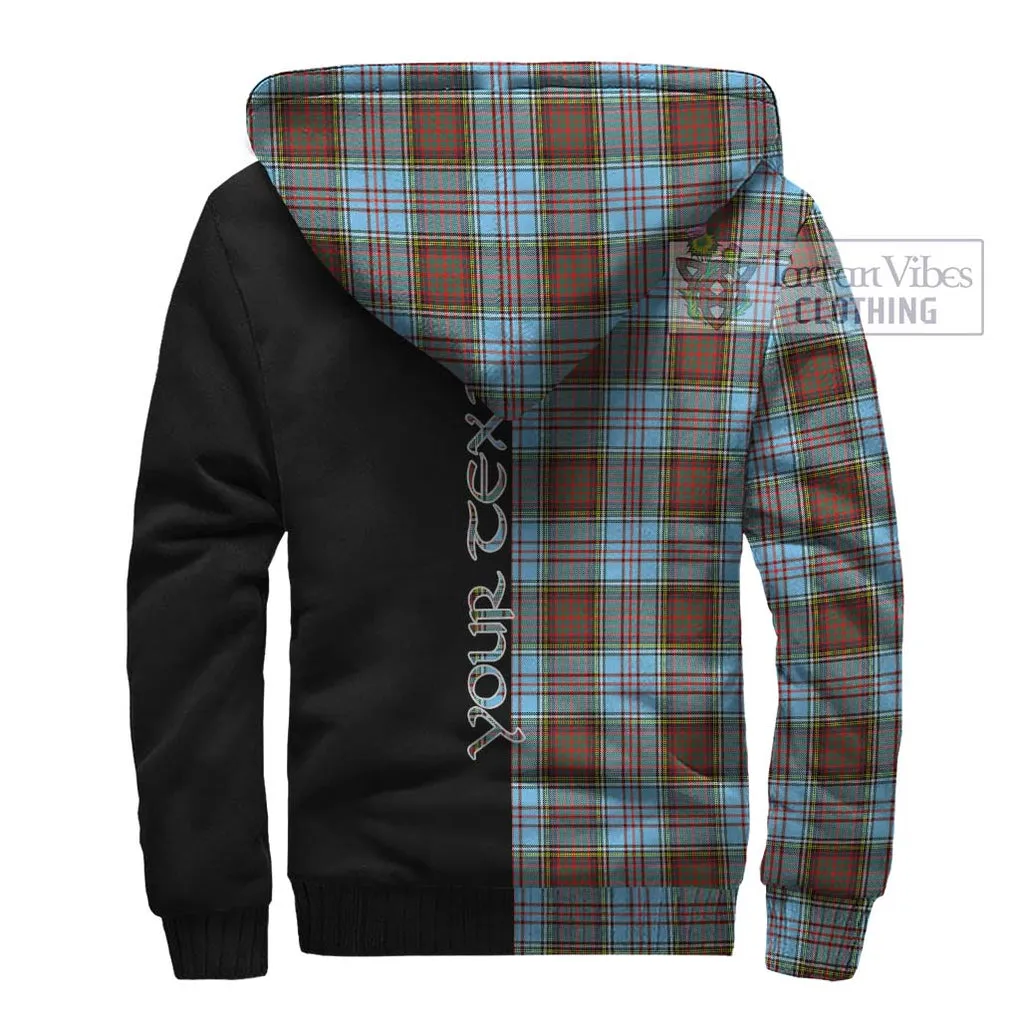 Anderson Ancient Tartan Sherpa Hoodie with Family Crest and Half Of Me Style