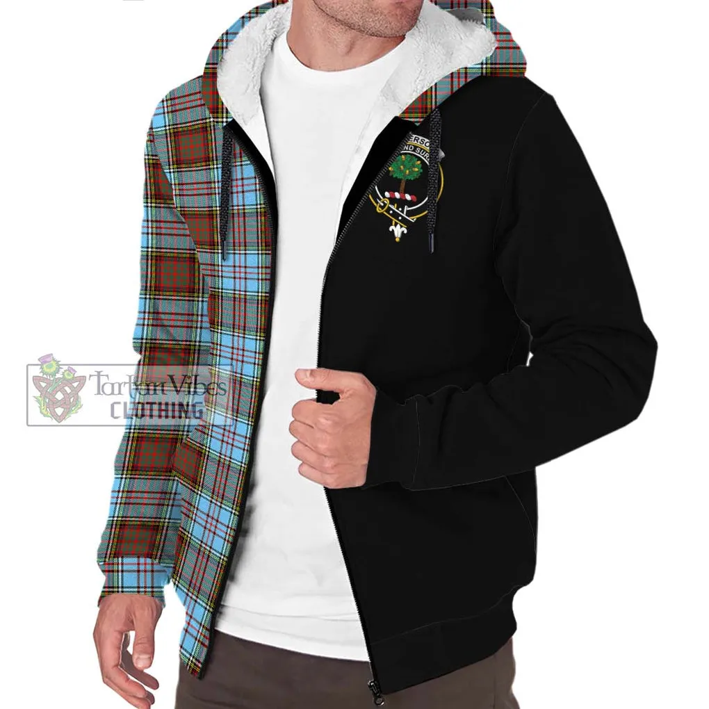 Anderson Ancient Tartan Sherpa Hoodie with Family Crest and Half Of Me Style