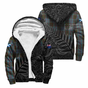 Anderson Crest Tartan Sherpa Hoodie with New Zealand Silver Fern Half Style