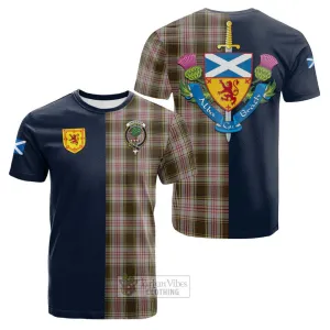 Anderson Dress Tartan Cotton T-shirt Alba with Scottish Lion Royal Arm Half Style