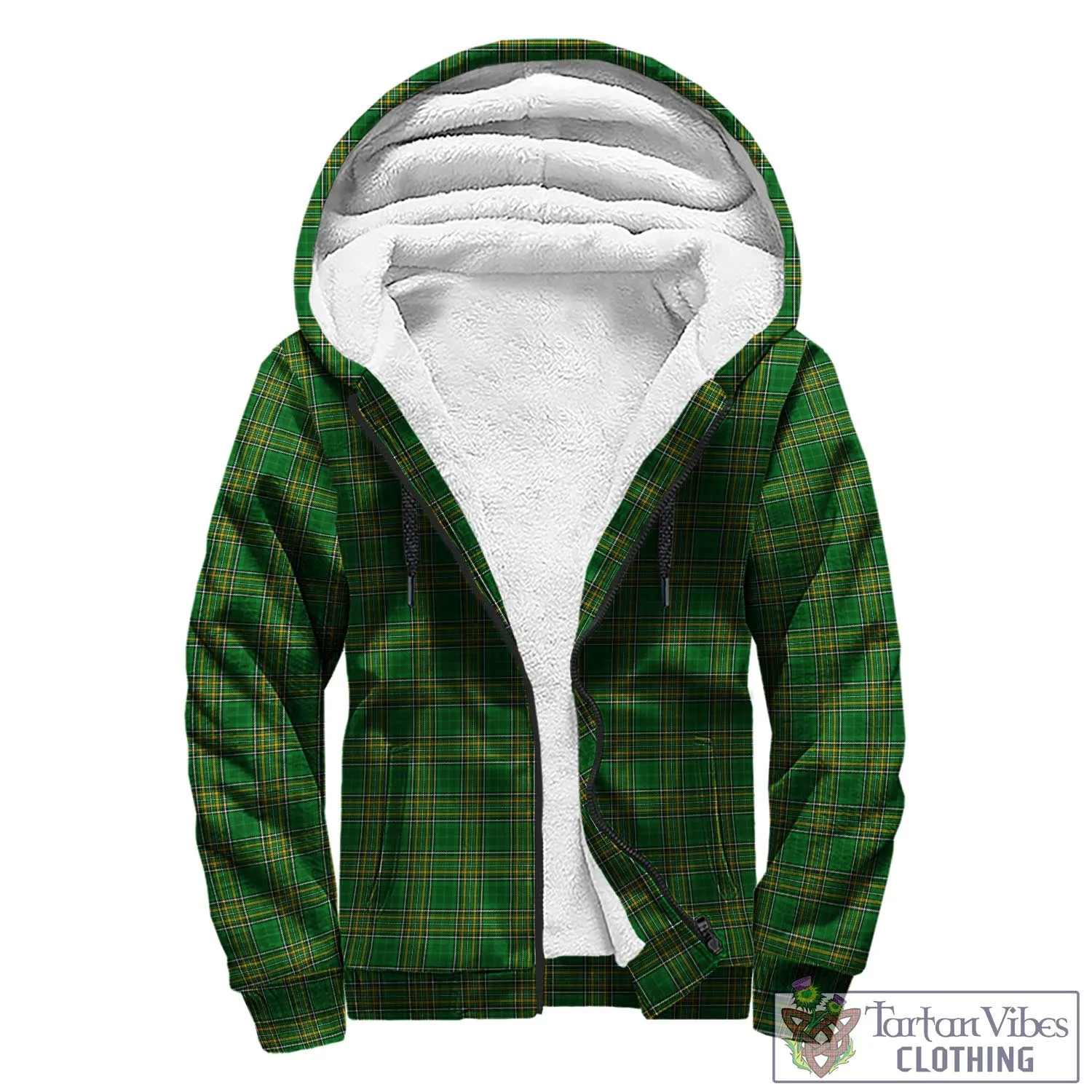 Archdekin Irish Clan Tartan Sherpa Hoodie with Coat of Arms