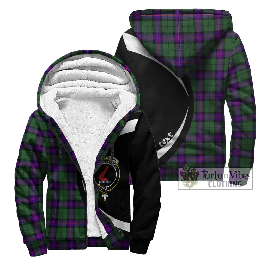 Armstrong Modern Tartan Sherpa Hoodie with Family Crest Circle Style