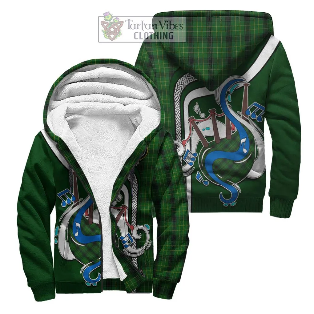 Arthur Highland Tartan Sherpa Hoodie with Epic Bagpipe Style