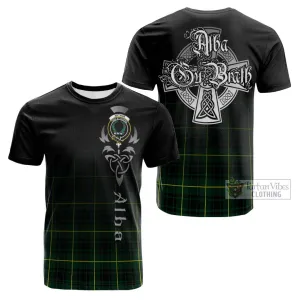 Arthur Modern Tartan Cotton T-shirt Featuring Alba Gu Brath Family Crest Celtic Inspired