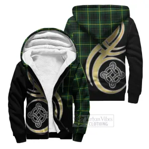 Arthur Modern Tartan Sherpa Hoodie with Family Crest and Celtic Symbol Style