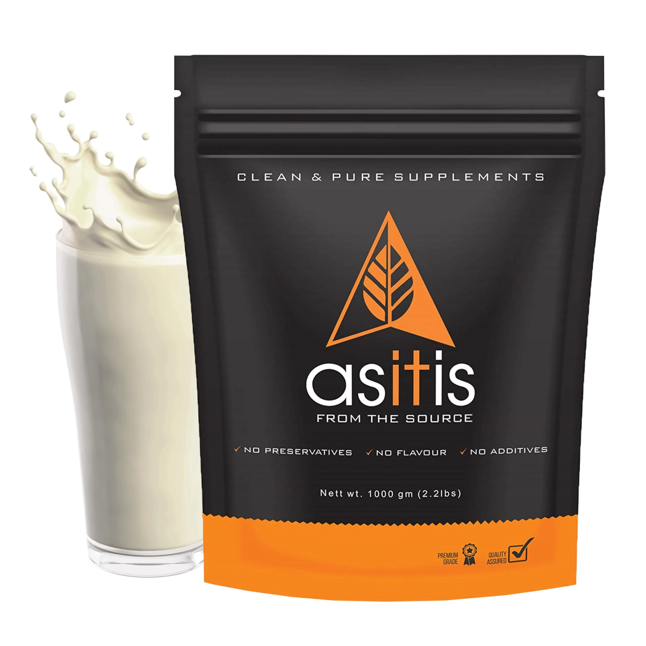 AS-IT-IS Nutrition Whey Protein Concentrate 80% - 1kg | Unflavoured | tested for purity | Labdoor certified