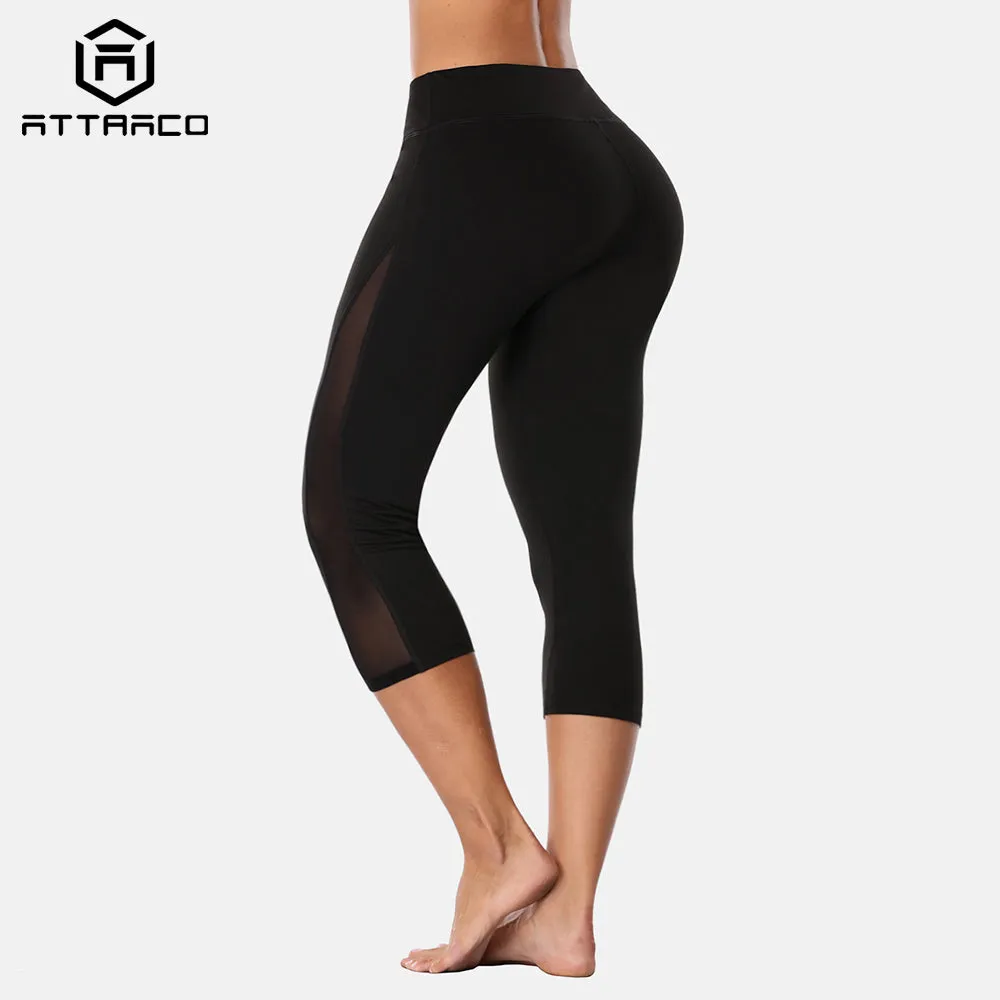 ATTRACO  Women's Calf Length High Waist Workout Active Wear Leggings