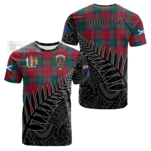 Auchinleck (Affleck) Crest Tartan Cotton T-shirt with New Zealand Silver Fern Half Style