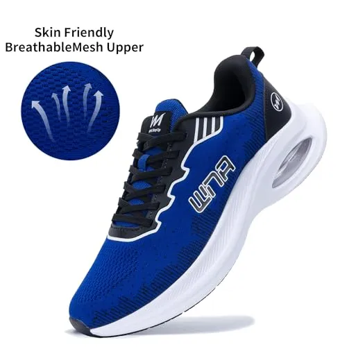 Autper Men's Tennis Running Shoes Air Breathable Walking Athletic Shoes Comfortable Workout Gym Jogging Sports Fashion Sneakers BlackGrey US 7