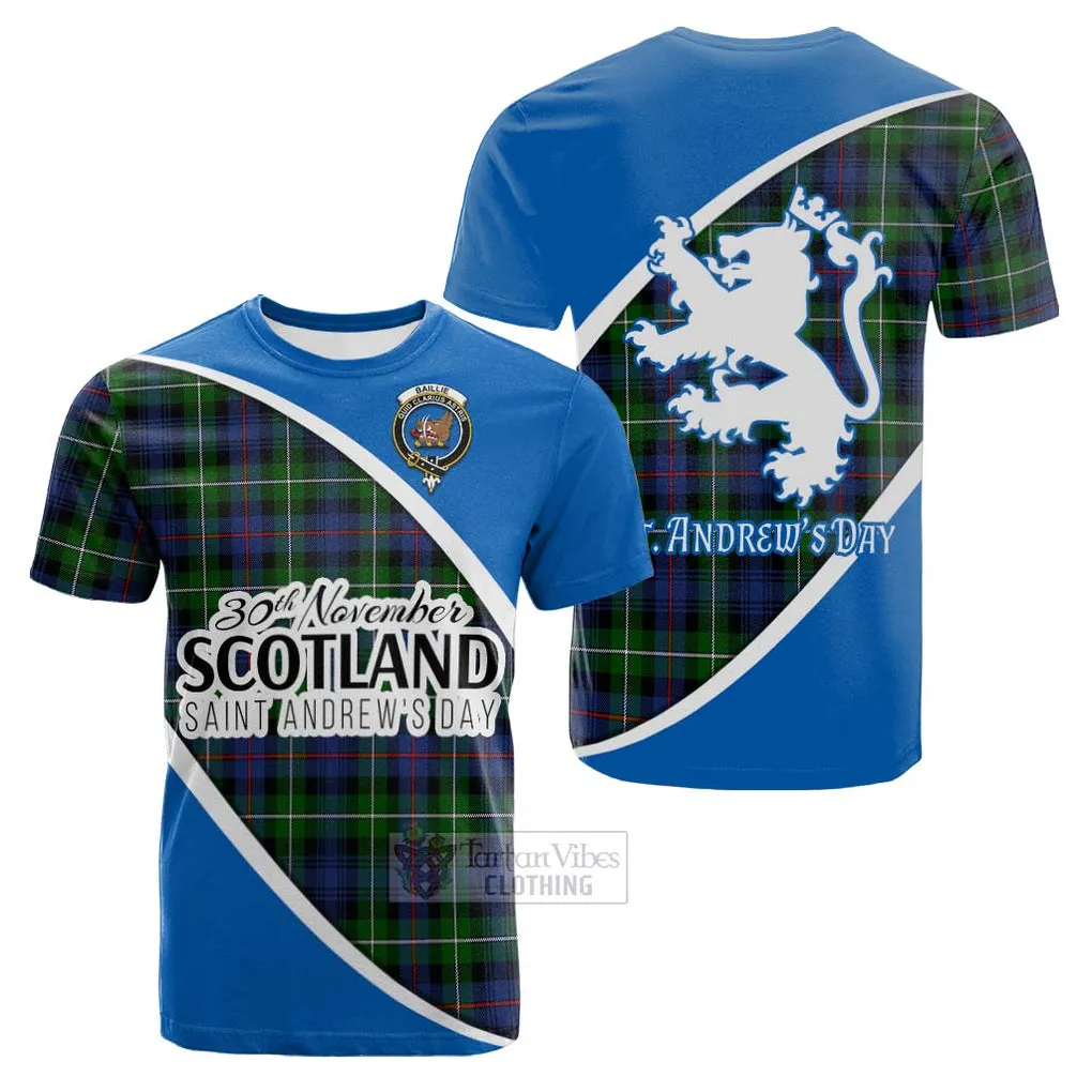 Baillie (Bailey) Family Crest Tartan Cotton T-shirt Celebrate Saint Andrew's Day in Style