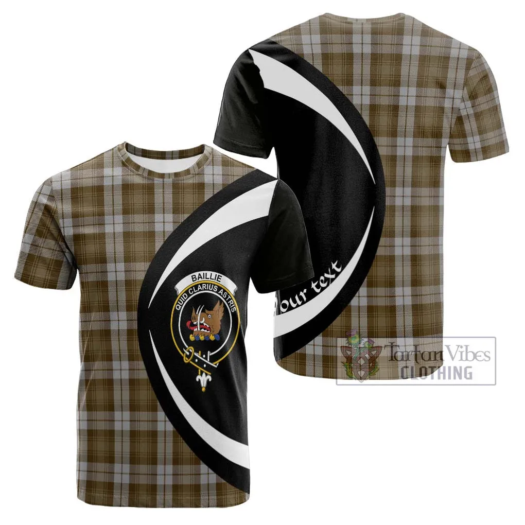 Baillie Dress Tartan Cotton T-shirt with Family Crest Circle Style