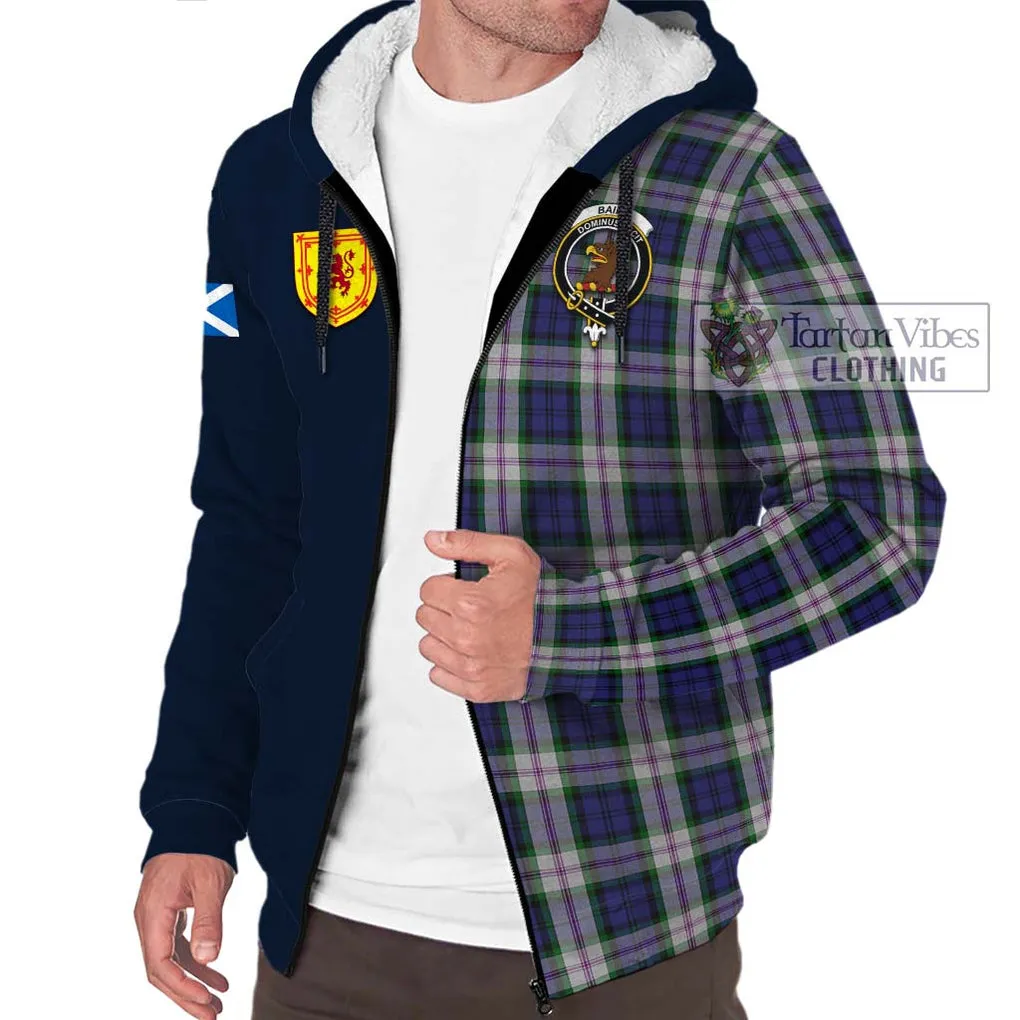 Baird Dress Tartan Sherpa Hoodie Alba with Scottish Lion Royal Arm Half Style