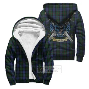 Baird Tartan Sherpa Hoodie with Family Crest Celtic Skull Style