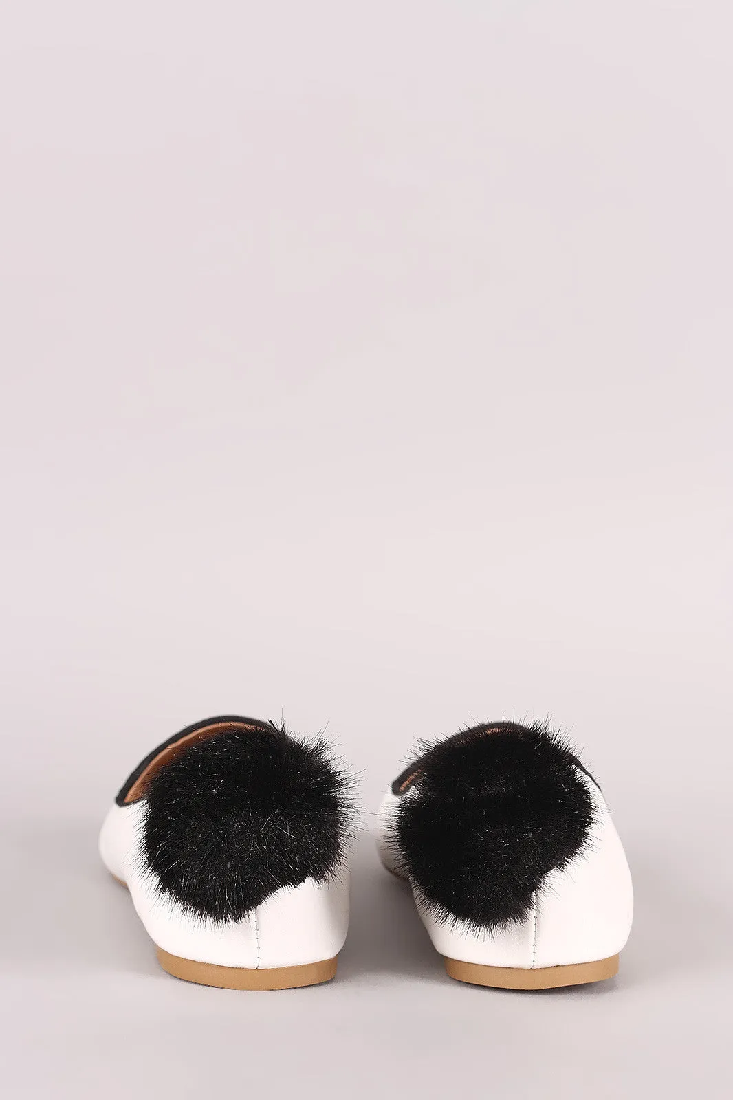 Bamboo Embroidered Animal Face Round Toe Loafer Flat