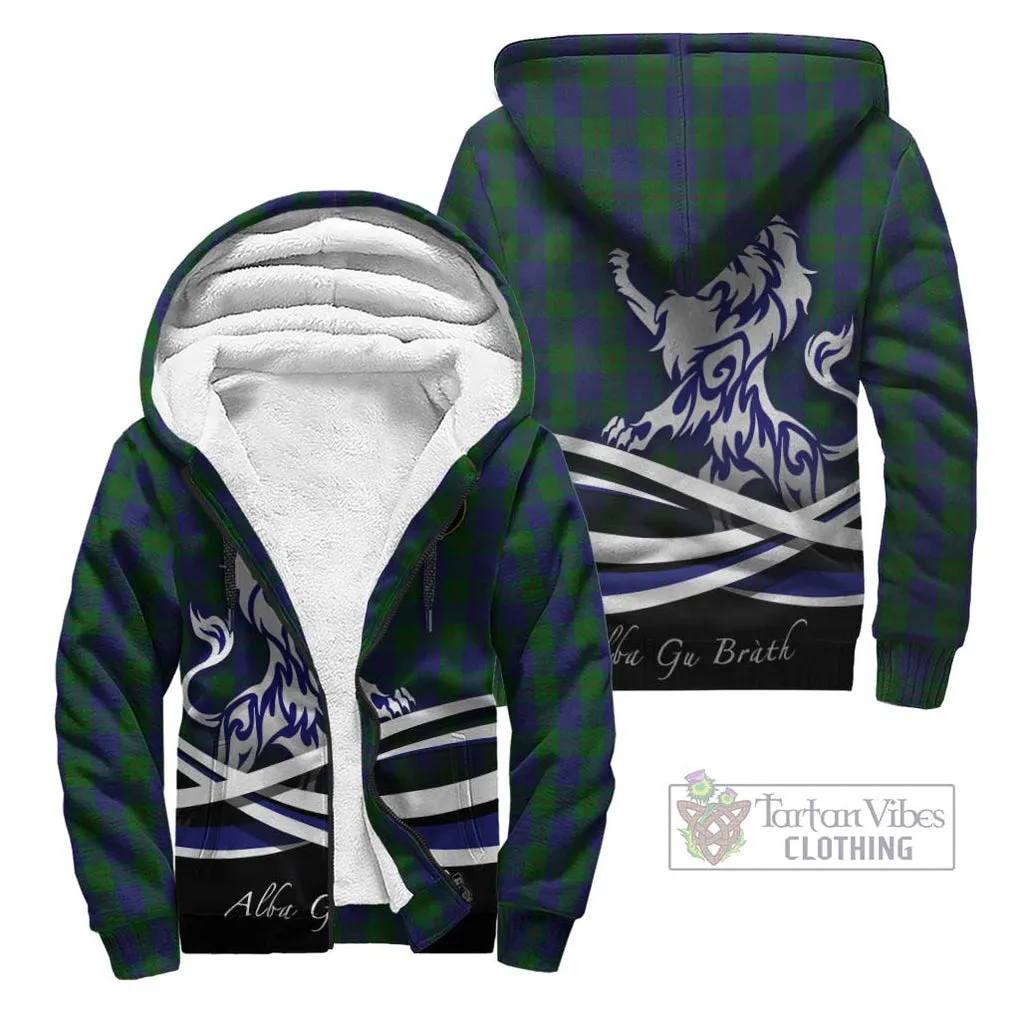 Barclay Tartan Sherpa Hoodie with Alba Gu Brath Regal Lion Emblem