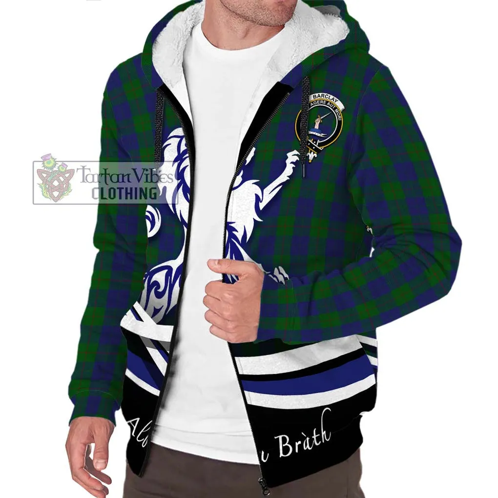 Barclay Tartan Sherpa Hoodie with Alba Gu Brath Regal Lion Emblem