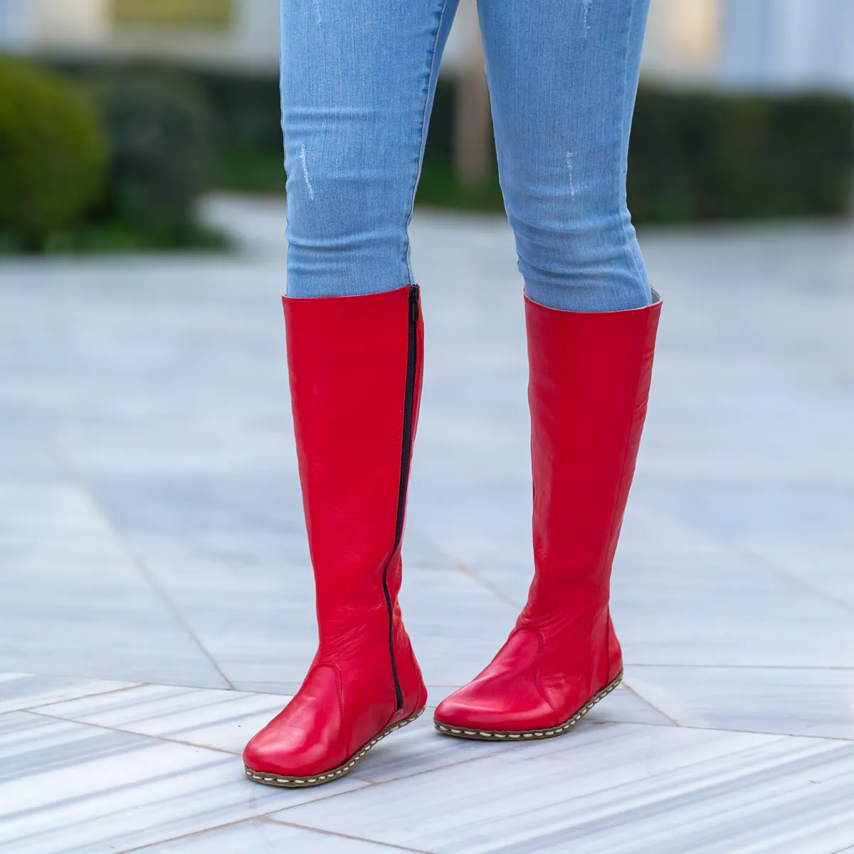 Barefoot Long Boots Red for Women