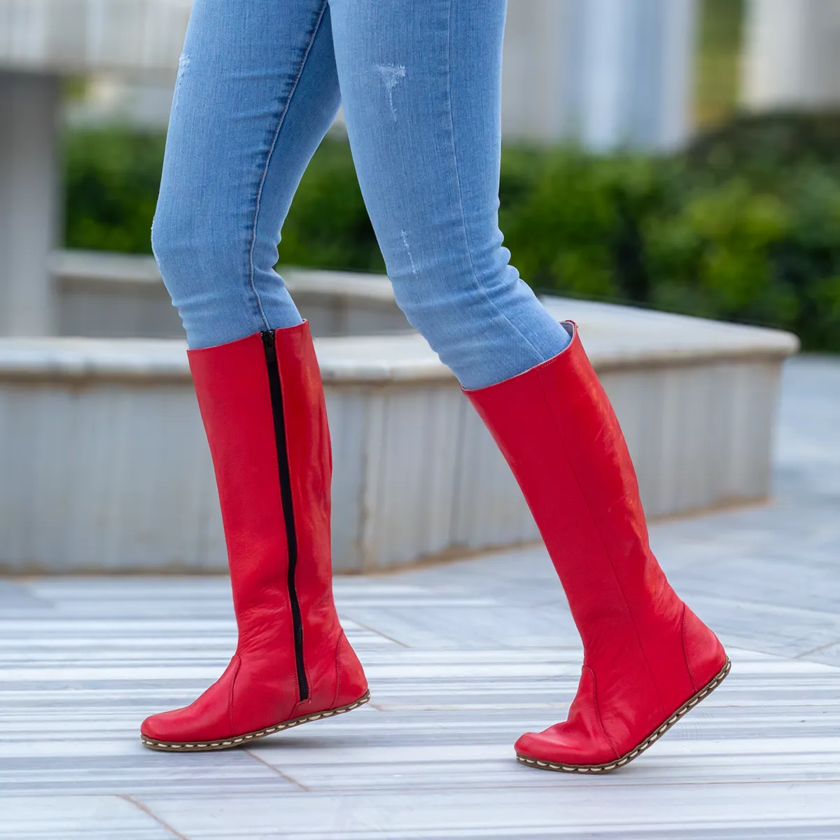 Barefoot Long Boots Red for Women