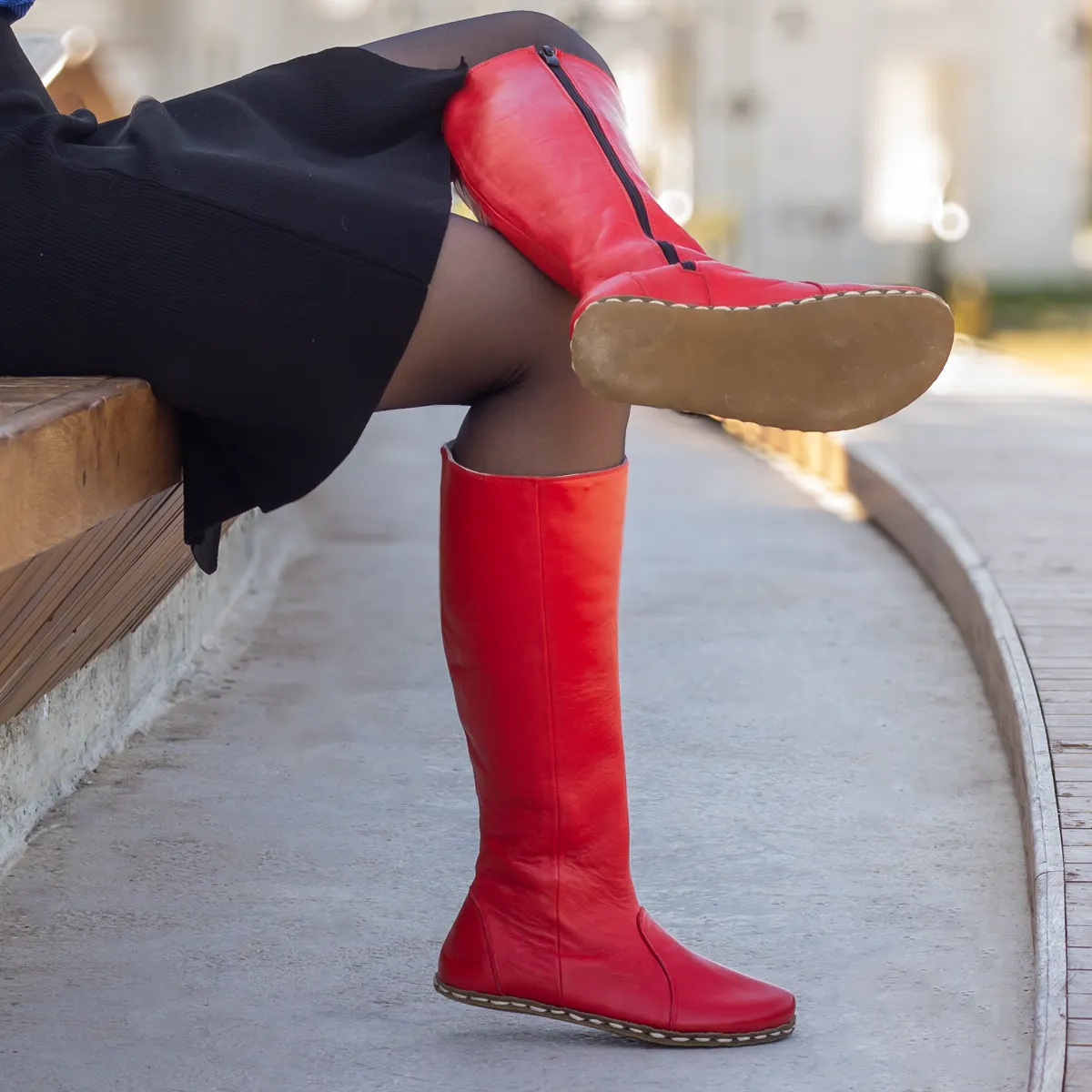 Barefoot Long Boots Red for Women