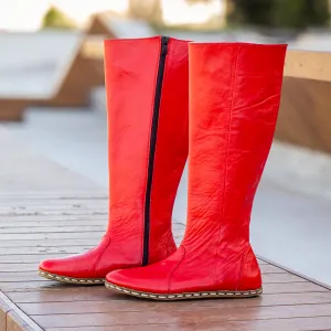 Barefoot Long Boots Red for Women