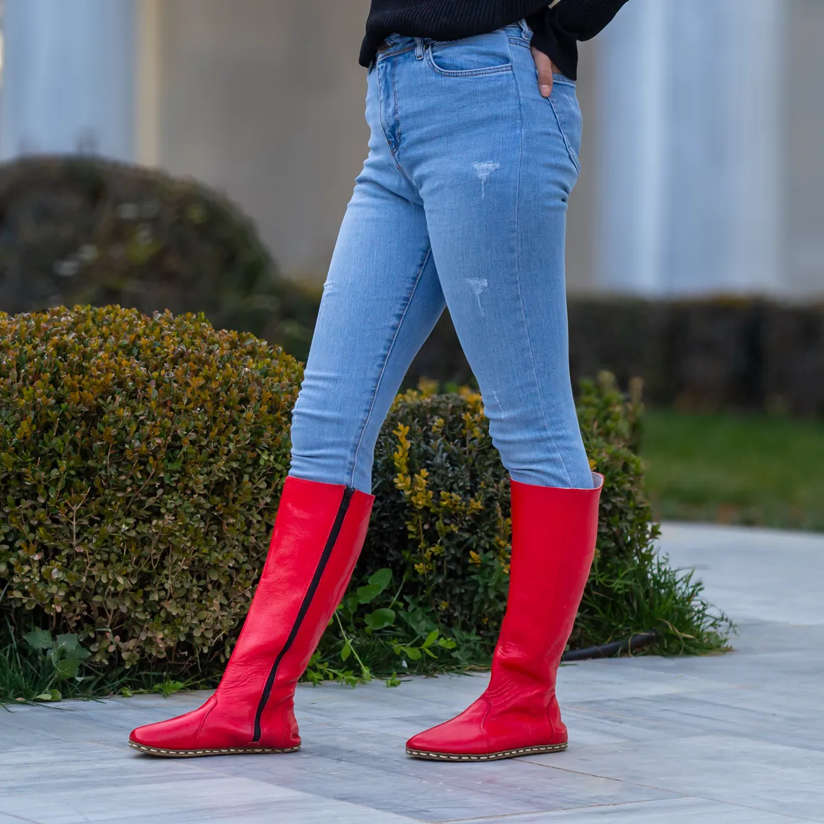 Barefoot Long Boots Red for Women