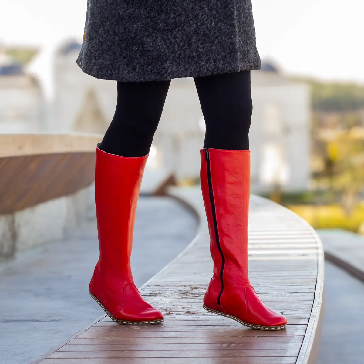 Barefoot Long Boots Red for Women