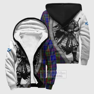 Beattie (Beatty) Tartan Clan Crest Sherpa Hoodie with Highlander Warrior Celtic Style