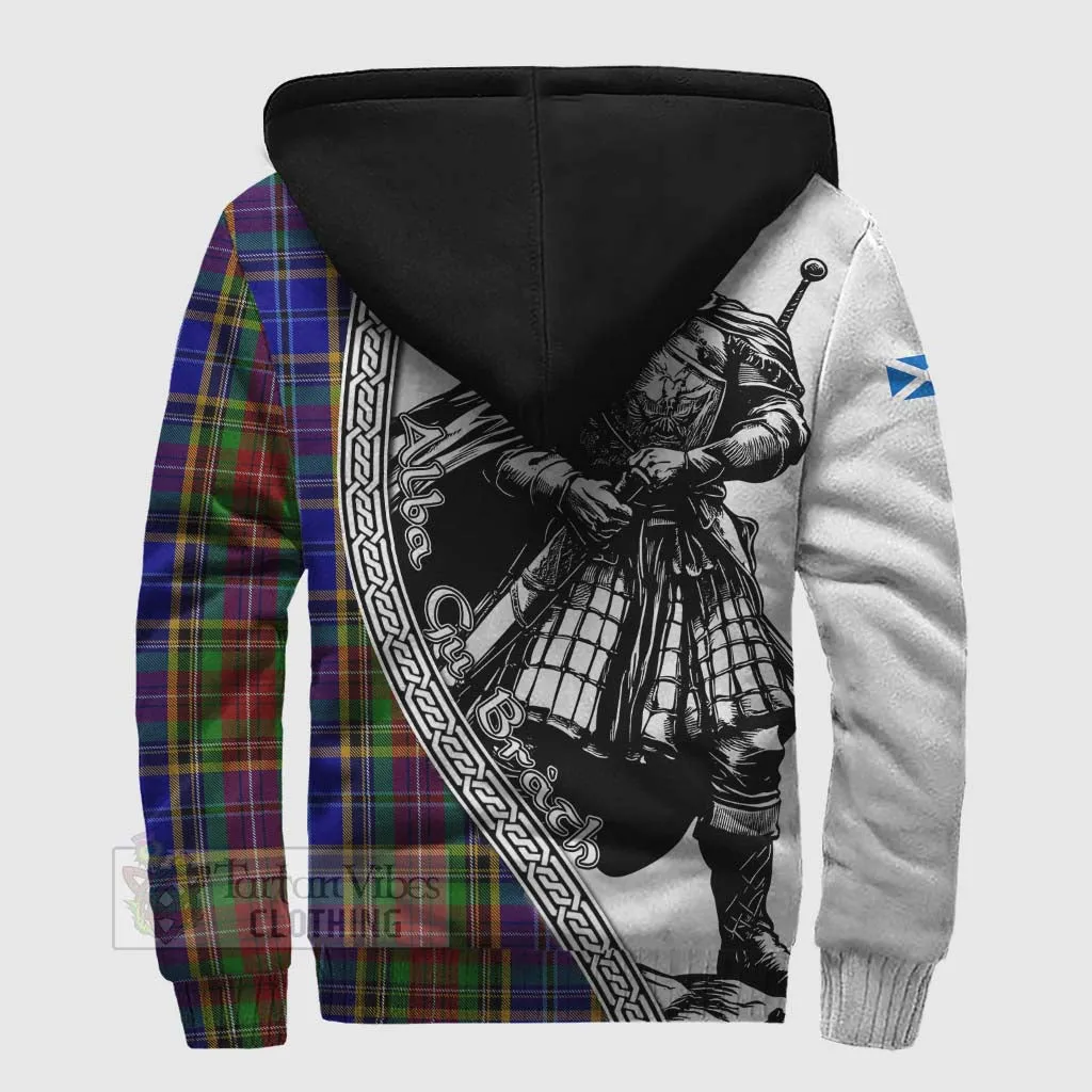 Beattie (Beatty) Tartan Clan Crest Sherpa Hoodie with Highlander Warrior Celtic Style