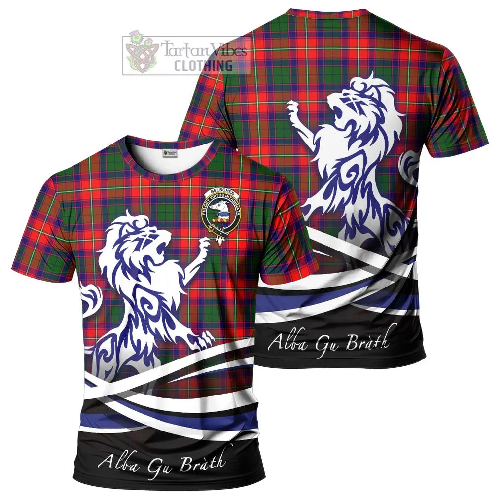 Belsches Tartan Cotton T-shirt with Alba Gu Brath Regal Lion Emblem