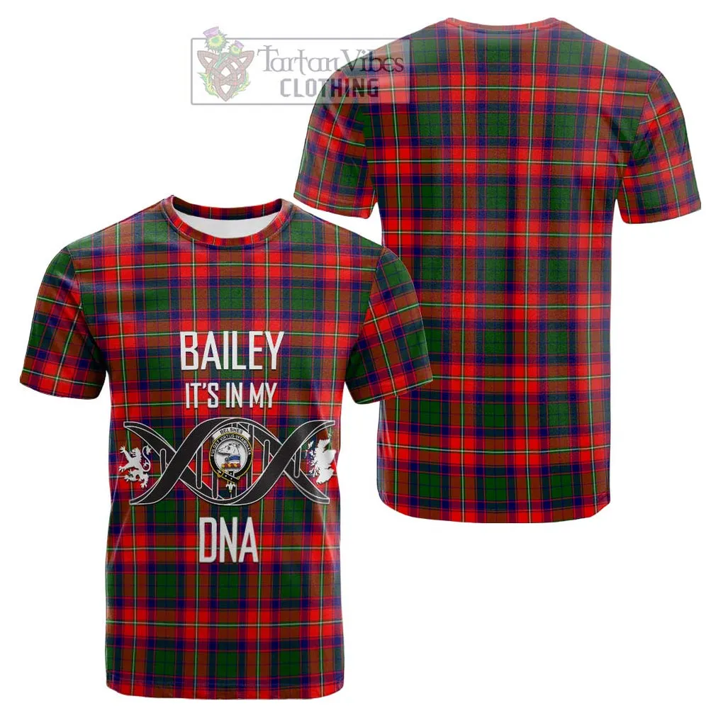 Belshes Tartan Cotton T-shirt with Family Crest DNA In Me Style