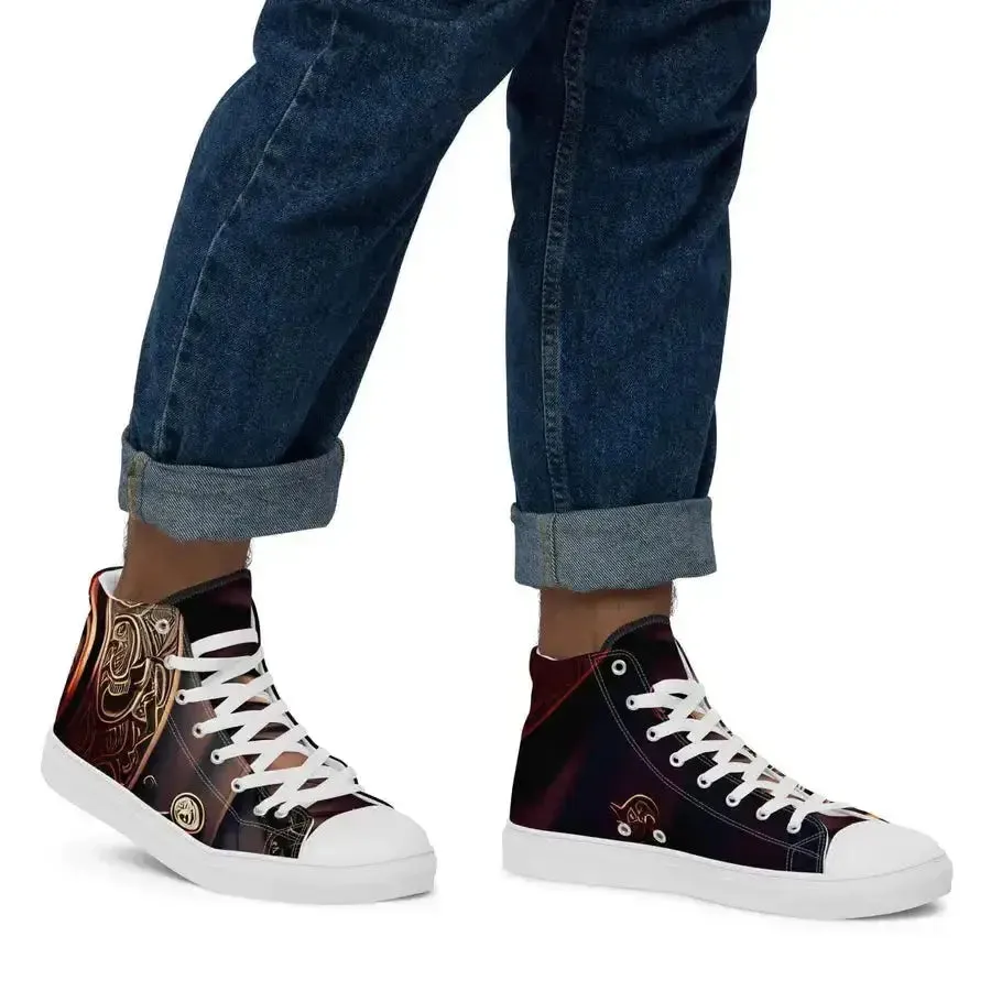 Black pirates men’s high top stylish shoes