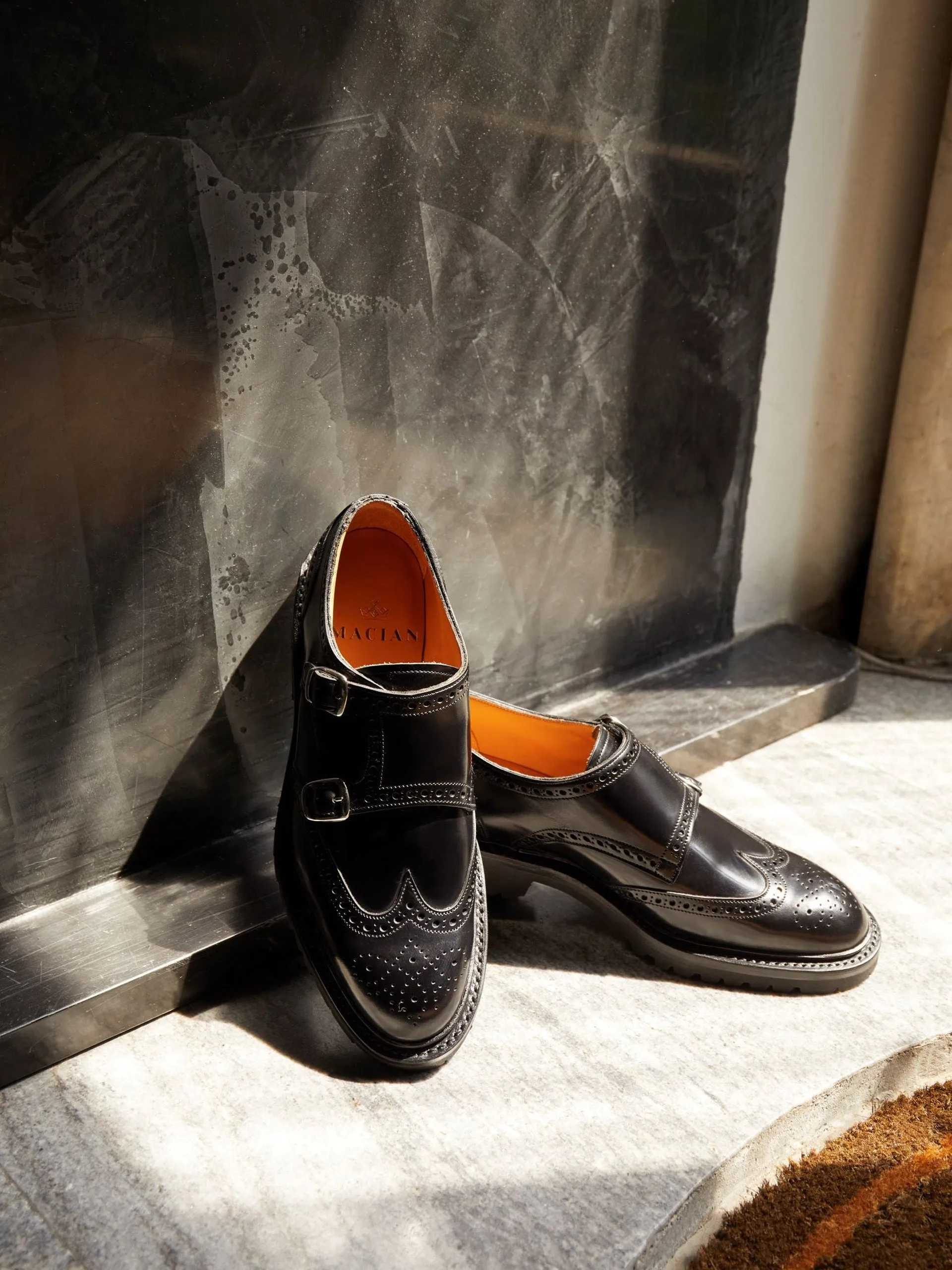 Black Virginia Double Monk shoes